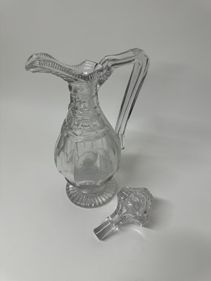 Lot 104 - A good quality 19th century cut glass claret jug, 33.5cm high