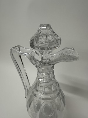 Lot 104 - A good quality 19th century cut glass claret jug, 33.5cm high