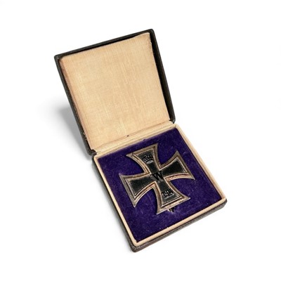 Lot 721 - First World War Imperial German Iron Cross (First Class), the broad pin marked 'S W', in velvet lined box of issue.
