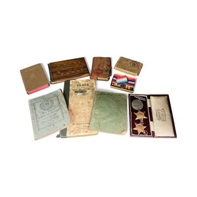 Lot 732 - Second World War medals comprising 1939-1945 Star, Atlantic Star and War medal, together with a soldier's bible and other militaria.