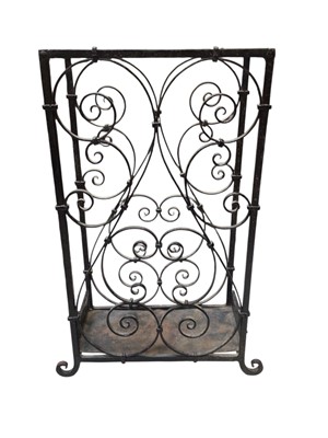 Lot 5306 - Art Deco iron umbrella / stick stand