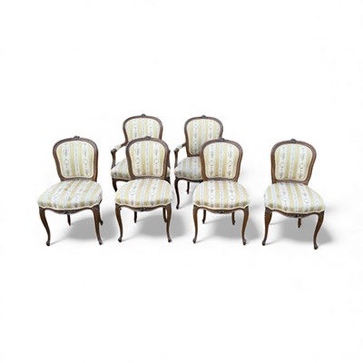 Lot 5309 - Set of six French Louis XVI style dining chairs, (6).
