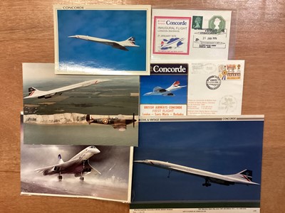 Lot 1136 - Concorde memorabilia including First Day covers, postcards and cockpit jigsaw