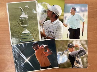 Lot 1141 - 35 x Golf A4 and A3 signed pictures including Paul McGinley, Ben Curtis, Sergio Garcia, Ian Baker-Finch and Tiger Woods