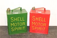 Lot 3834 - 1930s Shell Motor Spirit petrol / fuel can,...