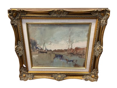 Lot 5299 - Late 20th century school, oil on canvas, landscape, indistinctly signed