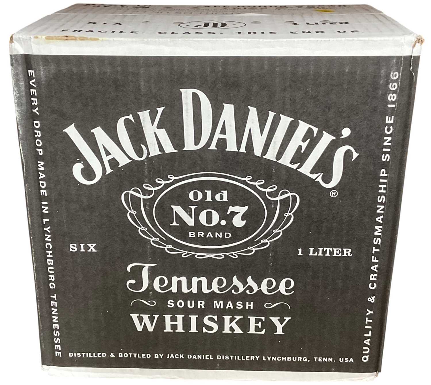 Lot 42 - Six bottles, Jack Daniel's Old No. 7 Tennessee Whiskey, 40% Vol, 1 litre x 6 (sealed box)