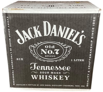 Lot 42 - Six bottles, Jack Daniel's Old No. 7 Tennessee Whiskey, 40% Vol, 1 litre x 6 (sealed box)