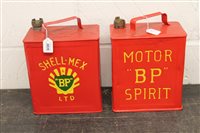 Lot 3835 - BP Motor Spirit petrol / fuel can, together...