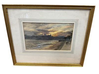 Lot 5264 - Late 19th / early 20th century watercolour of Cannes, inscribed, 12 x 19cm, glazed frame