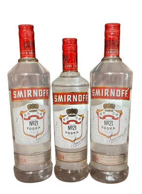 Lot 48 - Three bottles, Smirnoff Vodka, 37.5% Vol., 2 x 1 litre, 1x 700ml (3)