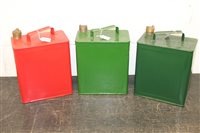 Lot 3838 - Three various unbranded petrol / fuel cans -...