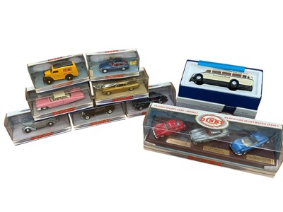 Lot 2053 - Dinky Classic Sports Cars - Series 1 and other cars and vehicles, in window boxes (1 box)