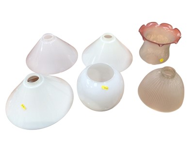Lot 5011 - Group of glass shades together with three others