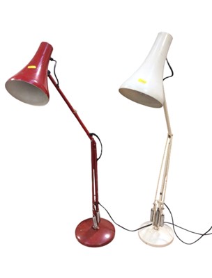 Lot 5012 - A pair of anglepoise lamps, one red and one white