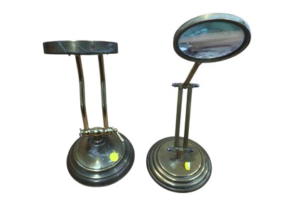 Lot 5016 - Two brass desk magnifying glasses