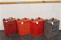 Lot 3843 - Four various petrol / fuel cans - to include...