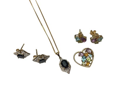 Lot 314 - 9ct gold jewellery, together with other costume jewellery and bijouterie