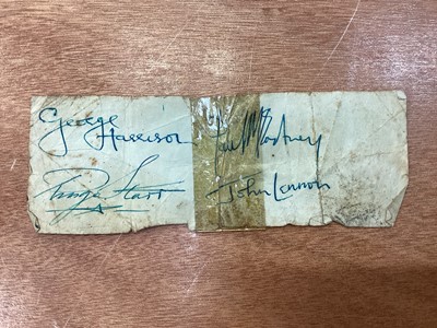 Lot 1242 - Autographs Beatles signed album page by the four members of the group
