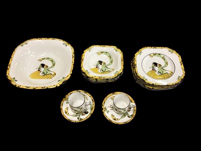 Lot 2346 - Dolly Varden Melba pattern suite of Art Deco tablewares