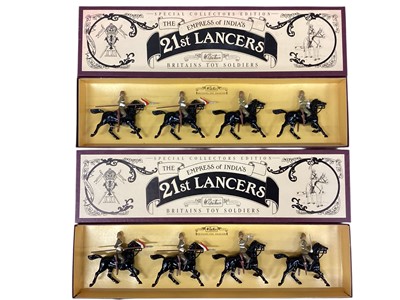 Lot 2062 - Britains diecast 21st Lancers (x2) & 17th Lancers, boxed (3)