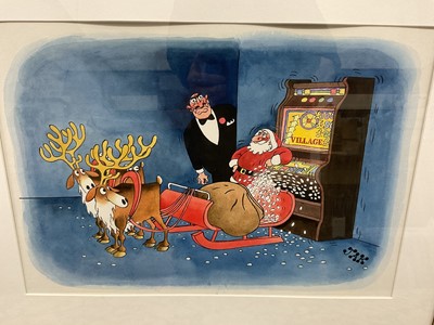 Lot 184 - Jak (1927-1997) original watercolour cartoon from The Connoisseur Club, signed, 35 x 49cm, glazed frame