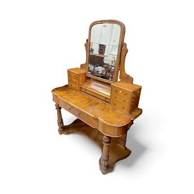 Lot 5302 - Late Victorian satin walnut dressing table