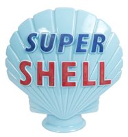 Lot 3849 - 1950s Shell Super blue moulded glass petrol...