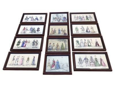 Lot 5046 - Set of 19th century pencil and watercolour drawings depicting historical costumes (26)