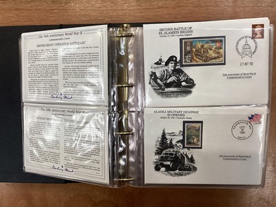 Lot 1176 - WW2 anniversary set of military first day covers in Danbury Mint album, approx 84