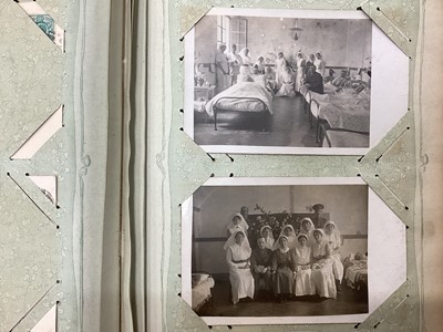 Lot 1179 - Postcards in album, Upton, Edwardian hospitals, military silks, local hunts etc, approx 120