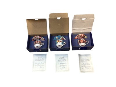 Lot 5194 - Collection of Royal Worcester miniature cups and saucers, all in original boxes.
