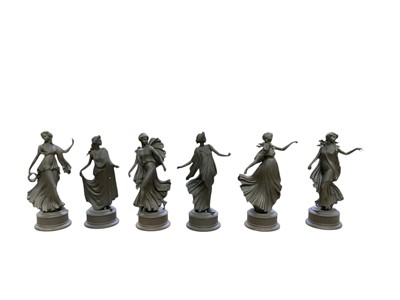 Lot 2331 - Set of six Wedgwood black porcelain limited edition figures.