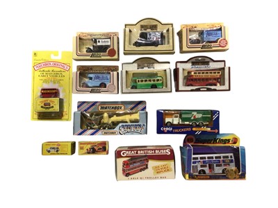 Lot 5089 - Collection of vintage diecast vehicles, vintage teddy bear, binoculars, plywood cutlery and sundry items