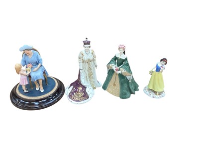 Lot 2337 - Group of four figure including limited edition Royal Worcester