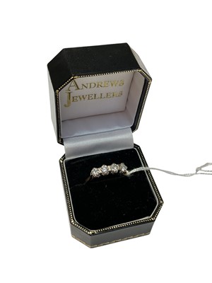 Lot 301 - Diamond four stone ring In yellow metal setting