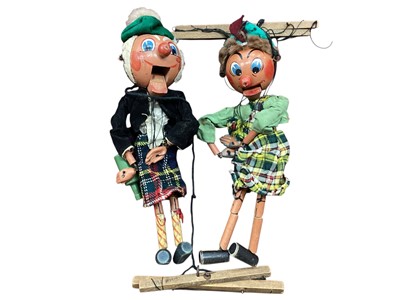Lot 2081 - Pelham Puppets (c1950s) Mr & Mrs MacBoozle, loose (2)