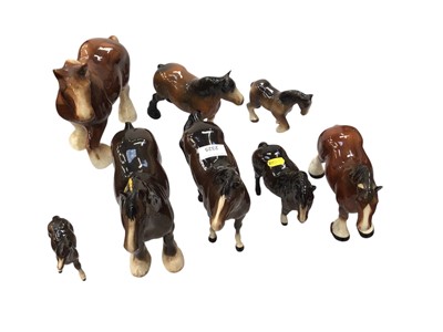 Lot 2325 - Eight model horses including Beswick and Royal Doulton
