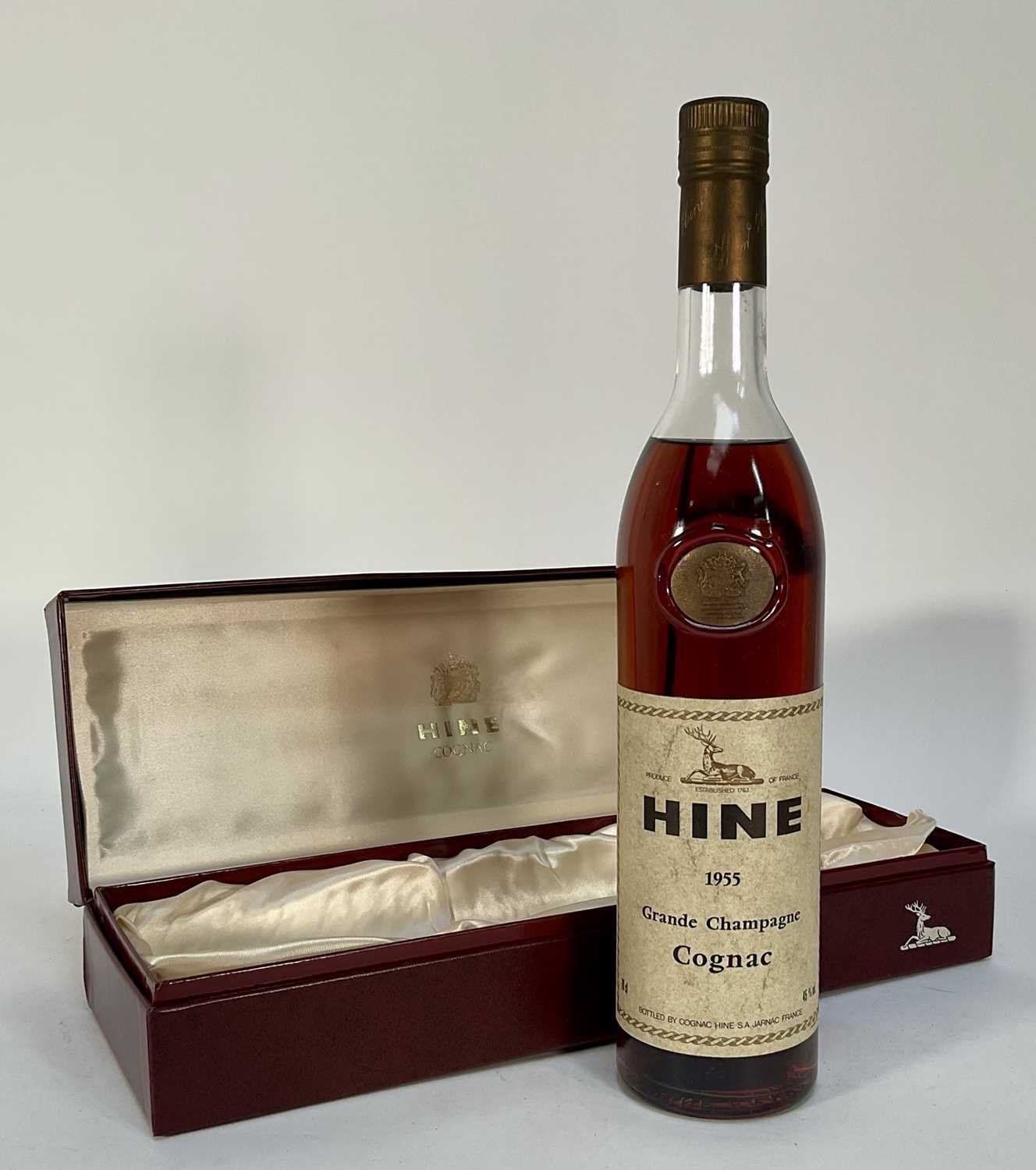 Lot 13 - One bottle, Hine Grande Champagne Cognac 1955, 70cl., 45%, in presentation box
