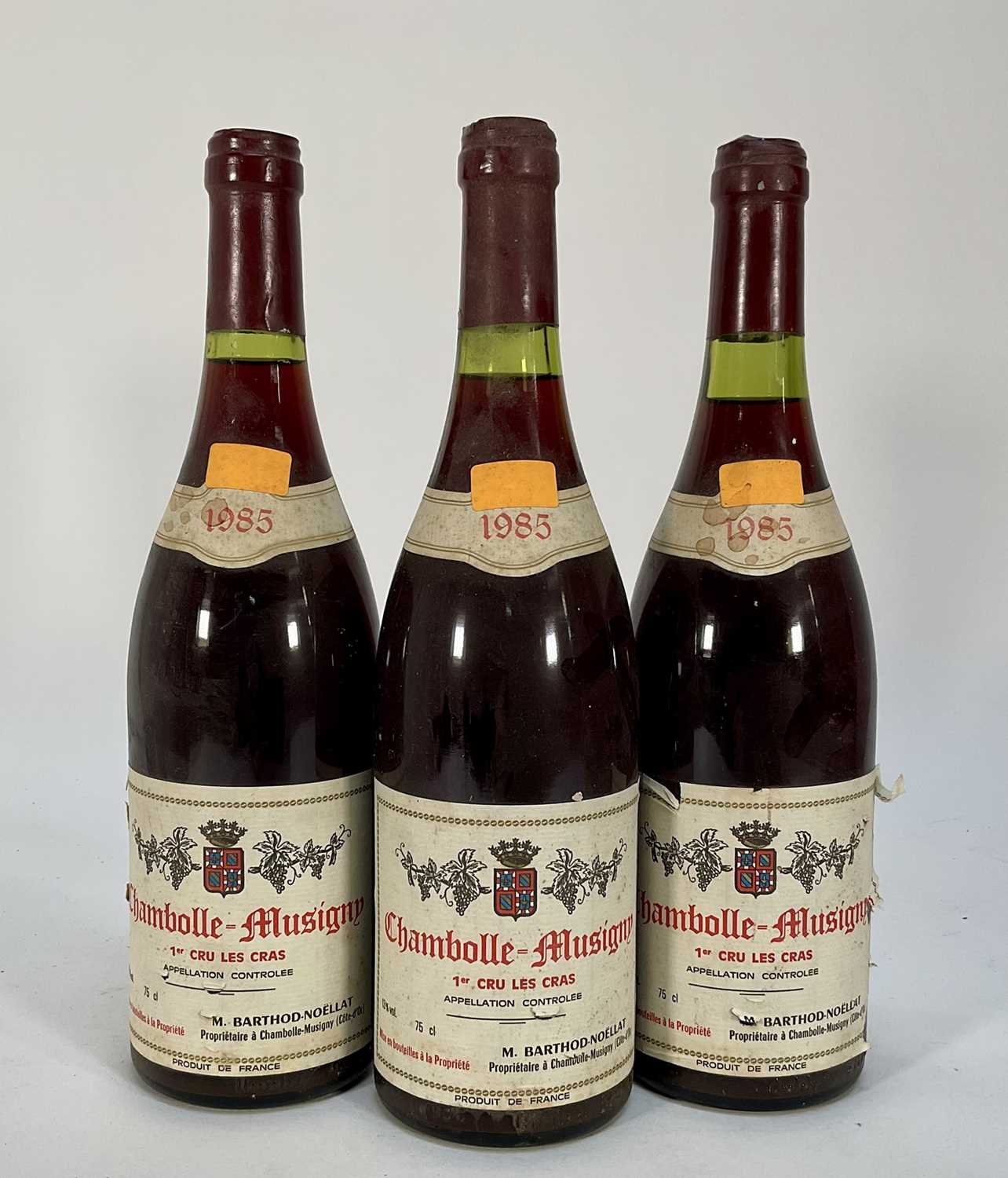Lot 15 - Three bottles, Chambolle Musigny 1985