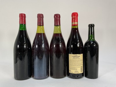 Lot 19 - Nine bottles of wine including: Chablis Grand Cru 1988, Musigny 1986, Clos de L'Oratoire des Papes 2008, Chateau de Riviere Chinon 1987, half bottle of Chateau Bourgneuf 1959 and others