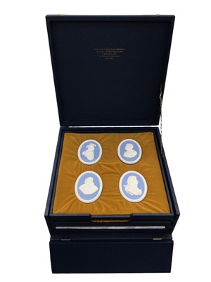 Lot 2333 - Wedgwood - Limited Edition Boxed Set of 14 Jasper Portrait Medallions, Produced In Association with the National Portrait Gallery, Each Medallion Named, Numbered and Impressed to The Reverse and...