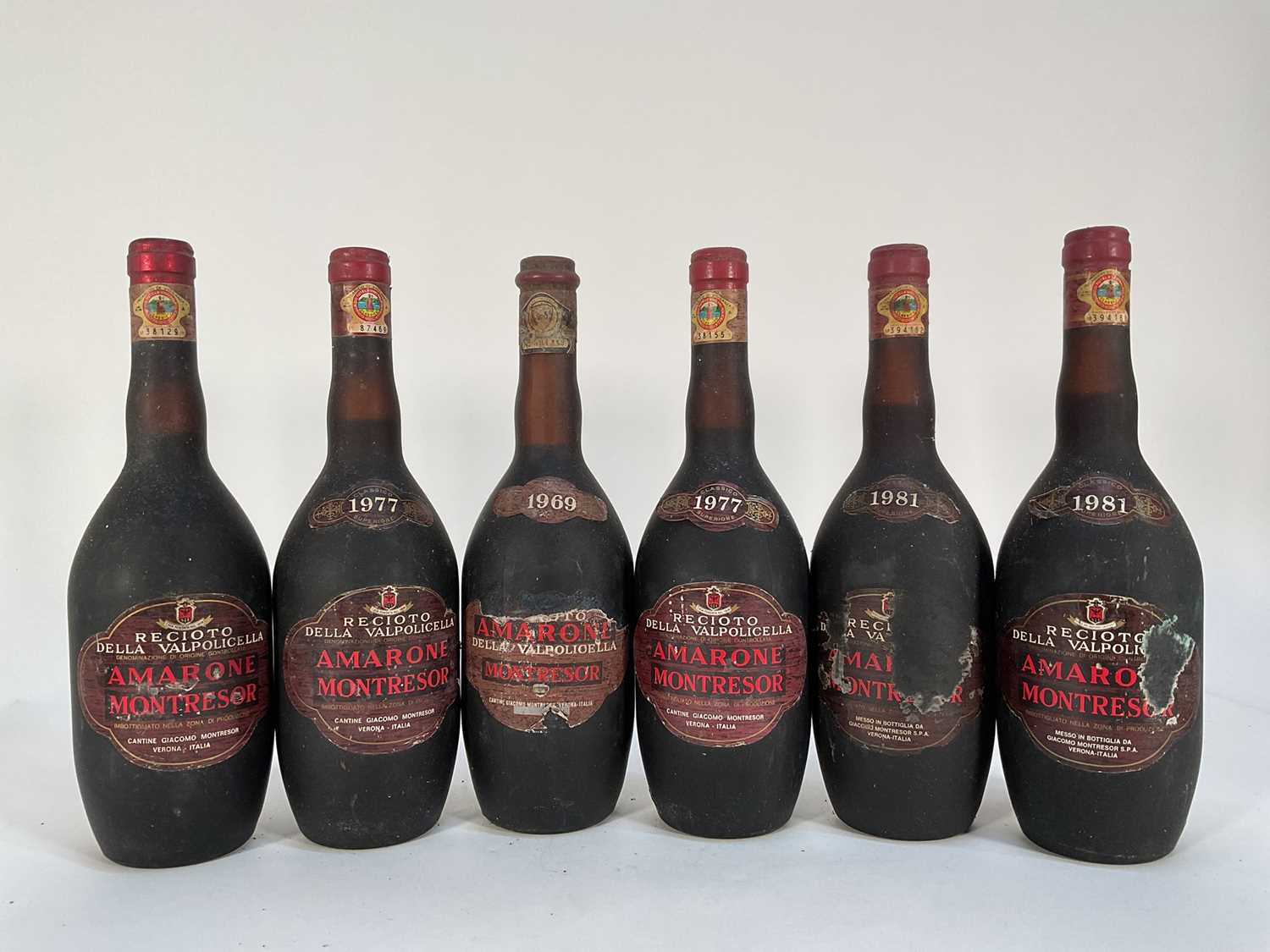 Lot 73 - Twelve bottles, Recioto Della Valpolicella Amarone Montresor, 1969 x1, 1977 x2 and 1981 x9