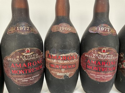 Lot 73 - Twelve bottles, Recioto Della Valpolicella Amarone Montresor, 1969 x1, 1977 x2 and 1981 x9