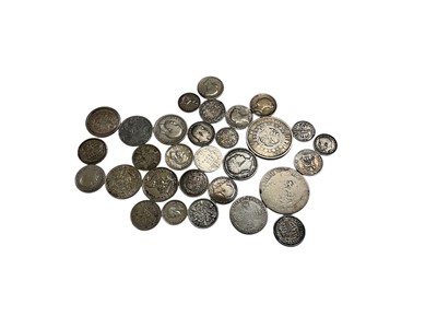 Lot 464 - G.B. - Mixed silver coinage to include hammered Elizabeth I shilling m/m Martlet (1561) N.B. Cleaned & scratched otherwise AF, Six Pence 1570 Poor, Commonwealth Penny GF & other milled i...