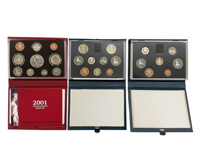 Lot 469 - G.B. - Royal Mint mixed proof year sets to include red cased 1995, 1996, 1997, 1998, 1999, 2001, Millenium set 2000, blue cased 1983 x 2, 1984 x 2, 1985 x 2, 1986 x 2, 1987, 1988, 1989, 1990, 19...