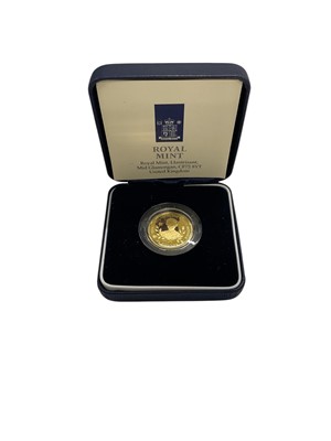 Lot 482 - Guernsey - Royal Mint gold proof £25 coin 'The Queen Mother 95th Birthday' 1995 (N.B. Cased with Certificate of Authenticity) (1 coin)