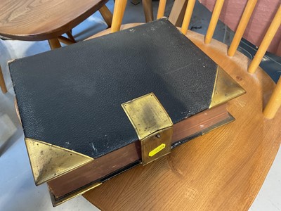 Lot 5182 - Victorian leather and brass bound family bible