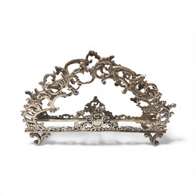 Lot 228 - 19th century Russian silver letter stand with rococo style scroll decoration, 13cm in overall length, all at 2.3ozs.