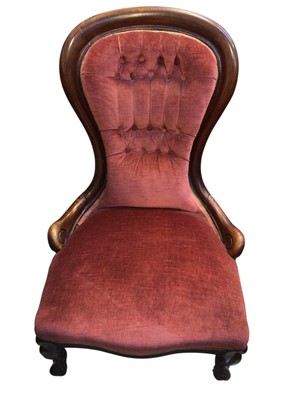 Lot 5363 - Victorian mahogany framed button back chair